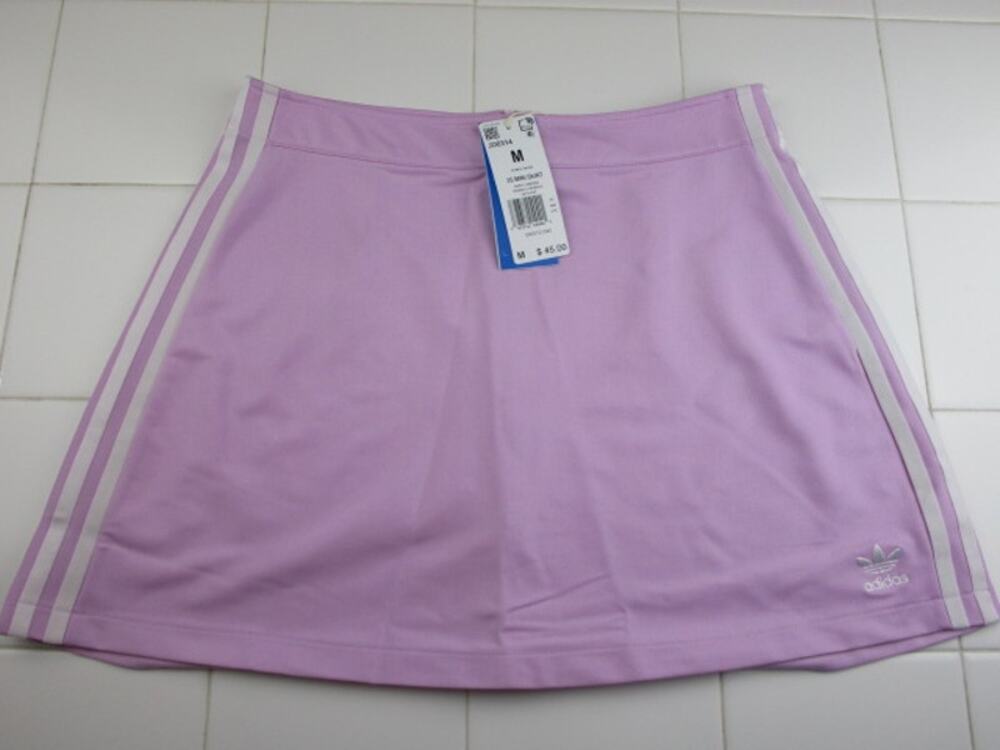 Adidas Originals JD0314 3 Stripe Mini Skirt Light Orchid Women's Medium